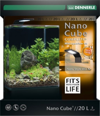 Dennerle NanoCube Complete+ 20 - Аквариумный комплект с LED светильником и питательныйм грунтом, 20л